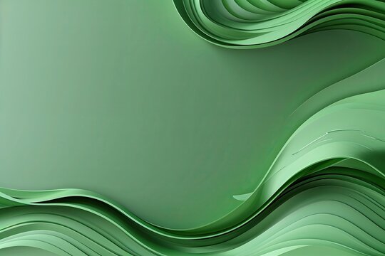 Minimalist Green Background Design with Fluid Contours for Sustainable Business Communication and Engagement