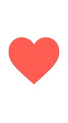 Red heart symbol, isolated, representing love and emotion