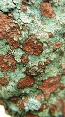 Close-up of aged and multicolored surface showcasing intricate patterns and textures