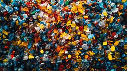 Fototapeta premium A Colorful Medley of Recycled Plastic: A Glimpse into Sustainability