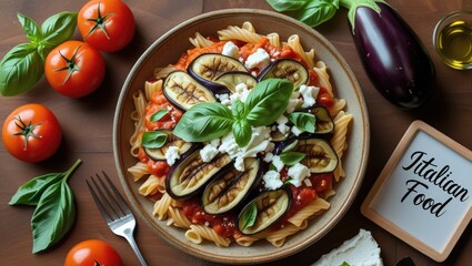 Pasta alla Norma: A Classic Italian Dish with Fried Eggplant and Ricotta Salata
