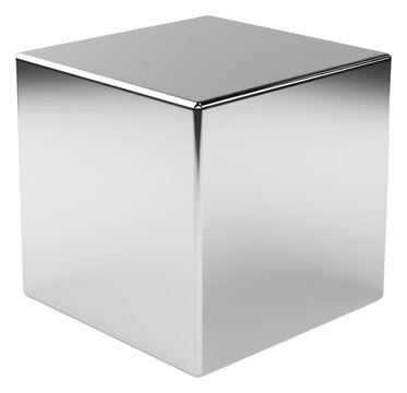 PNG Cube Chrome material silver white background simplicity.