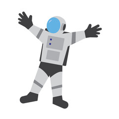 Isolated colored astronaut character sketch icon Vector