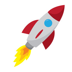 Isolated colored spaceship rocket sketch icon Vector