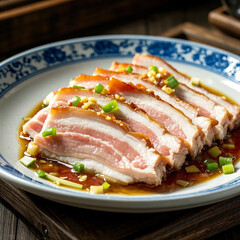 Authentic Chinese Garlic Pork Belly (Suan Ni Bai Rou) - Traditional Cuisine Photography