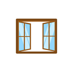 Obraz premium Open window frame illustration