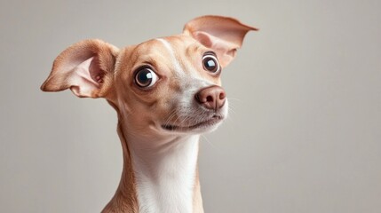 Adorable small dog with big eyes.