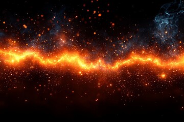 Obraz premium Abstract sound waves are represented by frequency audio waveforms and music waves in HUD interface elements, voice graphs, and signals, all within a cyberpunk theme, generated by AI