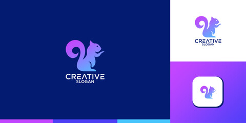 Naklejka premium Creative Squirrel Animal Logo 