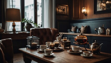 Enjoying exquisite coffee art in a cozy interior setting.