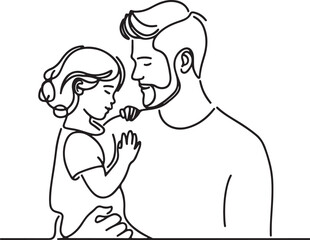 Father and Daughter Bond – Vector Line Art