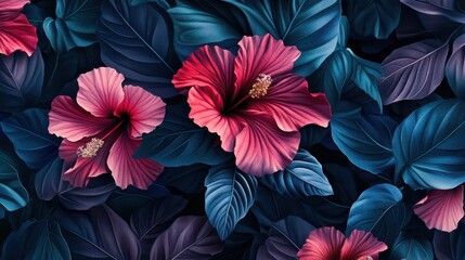 Obraz premium Fondo de flores hibisco