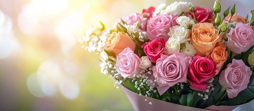 Celebrate Mother s Day with a bonne fete des meres flower bouquet Embrace a romantic date invitation with sweet wishes in this lovely concept with a copy space image