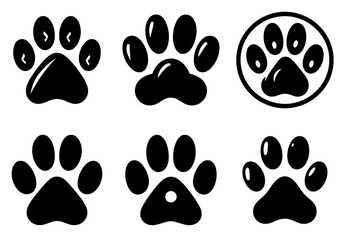 Set of black paw prints