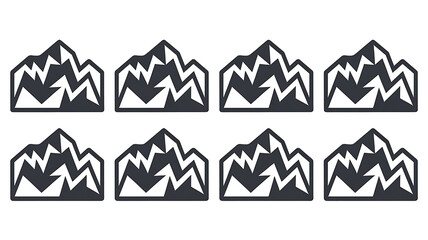 Mountain icons stylized vector graphics for various uses
