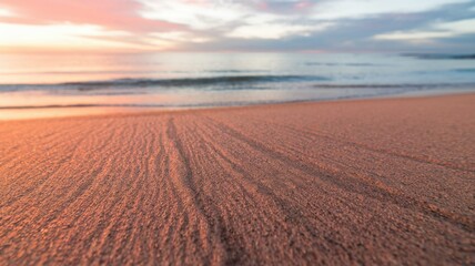 Golden Sunrise on Sandy Beach &ndash; Warm Textured Background