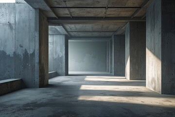 Obraz premium Shadow Grey Concrete Vibes in a Faded Aura Setting