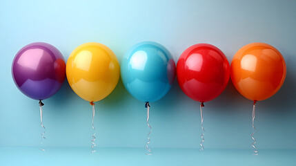 A cheerful arrangement of balloons in vivid colors evokes feelings of joy and festivity.