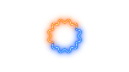 Neon certificate icon blue brown color glowing with transparent background