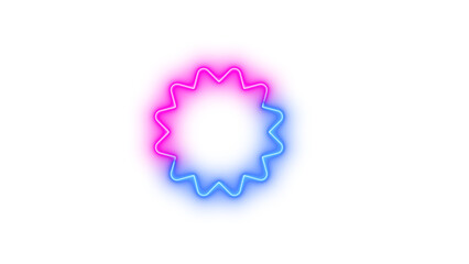 Neon certificate icon blue pink color glowing with transparent background