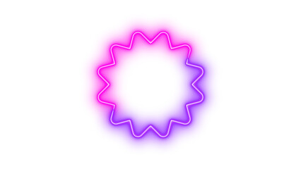 Neon certificate icon pink purple color glowing with transparent background