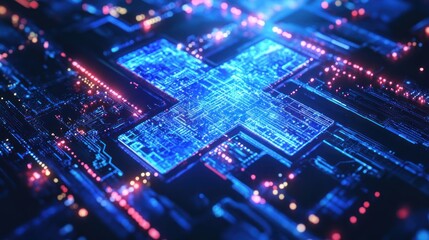 Obraz premium Digital Healthcare Circuit Board