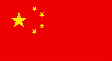 National flag of China with official colors and 2:3 aspect ratio, Vector illustration of China flag, China flag drawing with correct proportions, Accurate dimensions vector image, eps 10, China flag.

