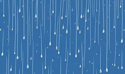Background of a rain pattern with white lines on a blue background, in a simple line art style Generative AI