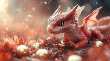 Fledgling Dragon in Autumn Rain