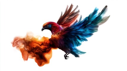 Obraz premium A Vivid Flight: Colorful Bird in Dynamic Pose