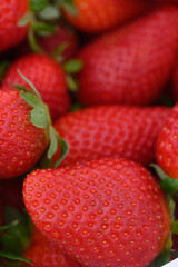 Fresh strawberries bursting with flavor at a vibrant summer market in the heart of the countryside
