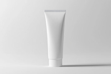White tube template for cosmetic packaging with blank design