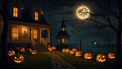 halloween night scene