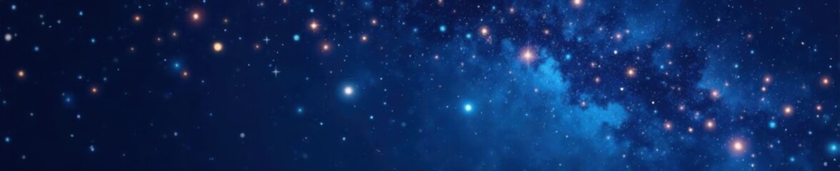 Fototapeta premium Celestial beauty with twinkling stars against dark blue background, night sky, cosmic