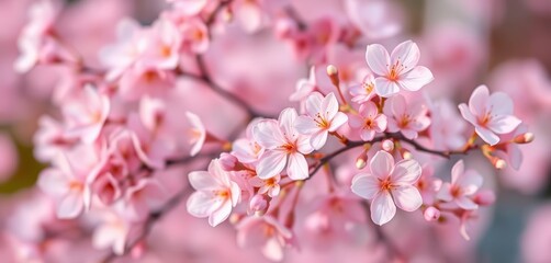 Obraz premium Swirling pastel blossoms, soft focus, ethereal spring bloom abstract, peaceful, petal