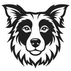 Obraz premium a close-up illustration of a dog head in black and white