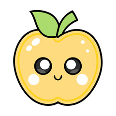 Obraz premium a cute cartoon apple with a friendly face, perfect for playful designs and kid-friendly themes vector illustration