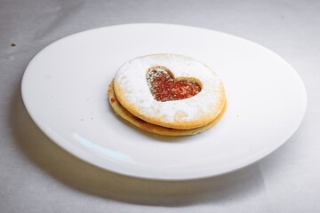 Linzer Cookie with Heart Cutout and Jam Filling