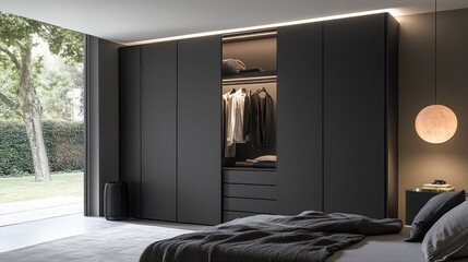 A cozy and organized bedroom with the  cm Blox wardrobe set, offering stylish and functional storage