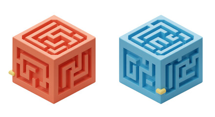 Cube Maze Puzzle: 3D Isometric Game for Problem Solving