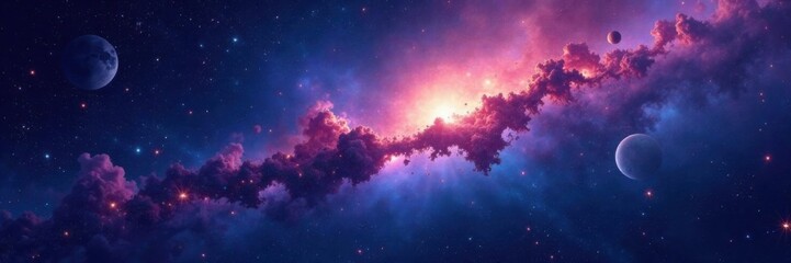 Fototapeta premium Deep space galaxy background with stars and planets, universe, astronomy