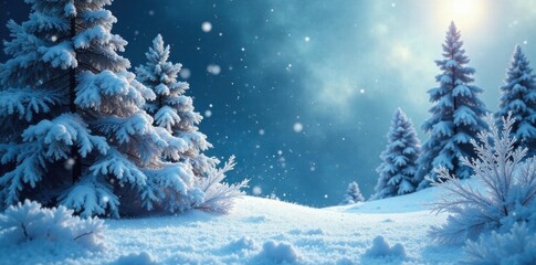 Intricate snowflake pattern surrounding a winter scene , winter wonderland, snowflakes, frosty decorations