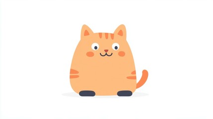 Fototapeta premium A vivid D icon showcasing a playful cartoon cat design, blending modern flat style with fun textures for charm.