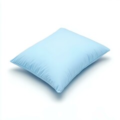 A charming blue small pillow rests against a crisp white background, adding a pop of color and comfort to any space.