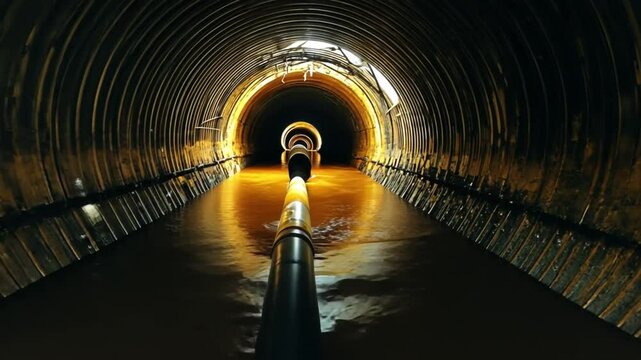 Underground Drainage System: A View from Inside a Large Culvert