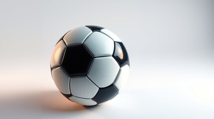 Obraz premium Classic Black and White Soccer Ball on Minimalist Background
