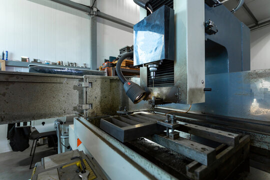 electrical discharge machining of metal, industrial metal processing