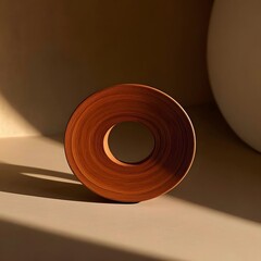 Abstract Wooden Circular Design: A Contemporary Art Piece