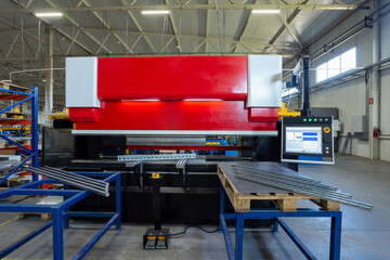 metal bending machine, industrial metal processing, general view