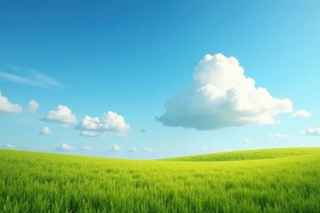 Fototapeta premium Gentle white cloud floats above serene blue sky landscape, vast, heavens